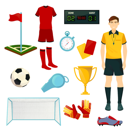 Vector icons for soccer or football sport gameのイラスト素材