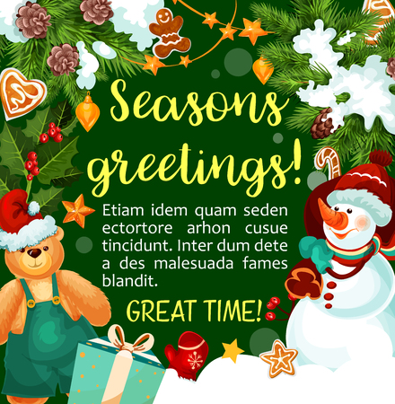 Christmas vector winter holiday season greetingのイラスト素材