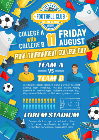 Football match poster for soccer sport game designのイラスト素材