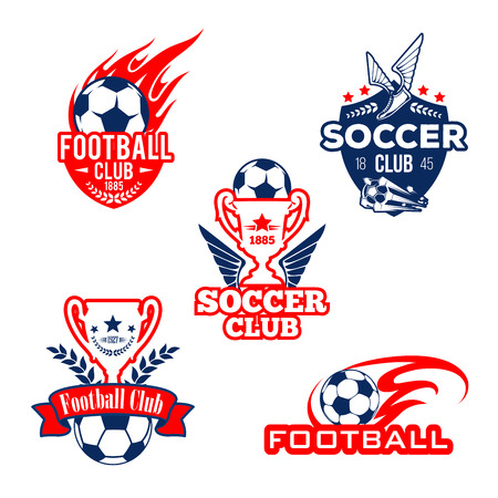 Football sport club, soccer game competition badgeのイラスト素材