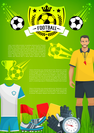 Football sport game banner with soccer club badgeのイラスト素材