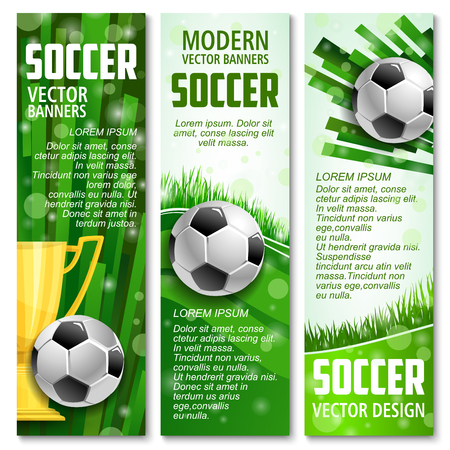 Vector football banners for soccer sportのイラスト素材