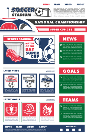 Vector web site template for soccer championshipのイラスト素材