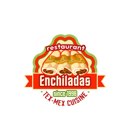 Enchiladas Mexican cuisine vector fast food iconのイラスト素材