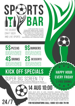 Vector poster for soccer bar or football pubのイラスト素材