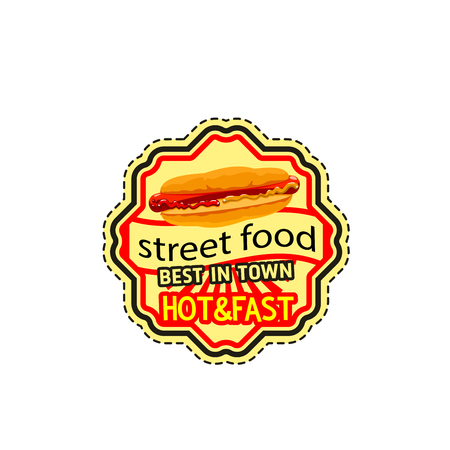 Vector fast food restaurant hot dog iconのイラスト素材