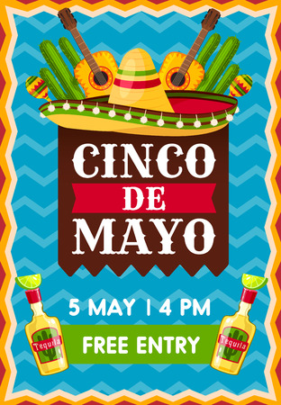 Banner for Cinco de Mayo partyのイラスト素材