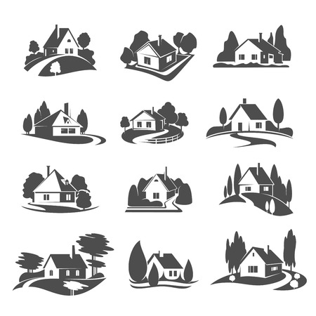 Vector icons of house for real estate company illustration.のイラスト素材