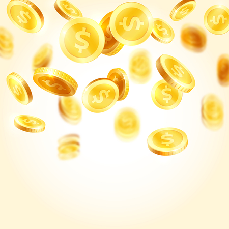 Vector golden coins splash iconsのイラスト素材