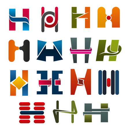 H letter vector icons template setのイラスト素材