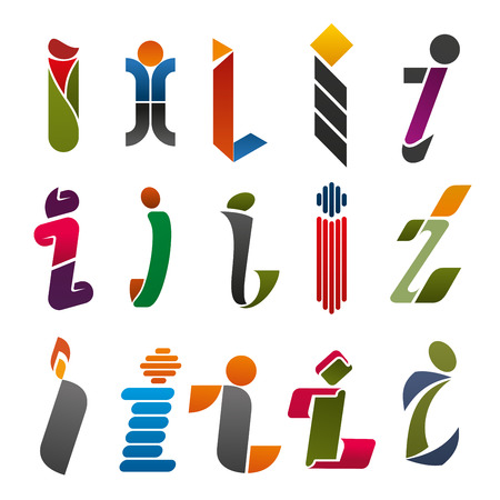 I letter vector icons template setのイラスト素材