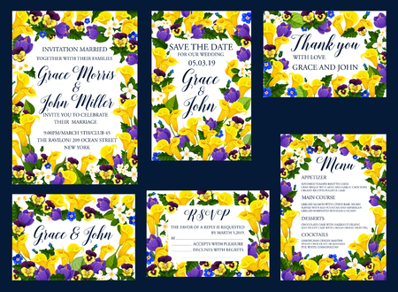 Wedding floral card for invitation banner designのイラスト素材