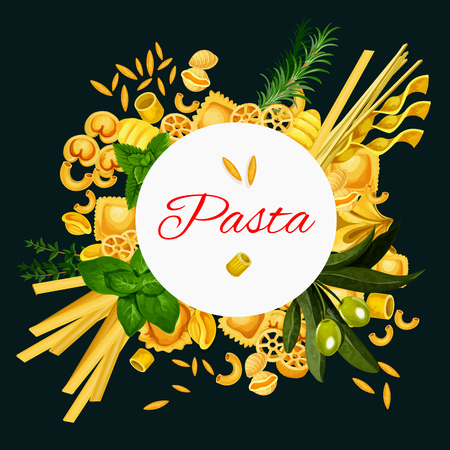Vector Italian pasta cuisine posterのイラスト素材
