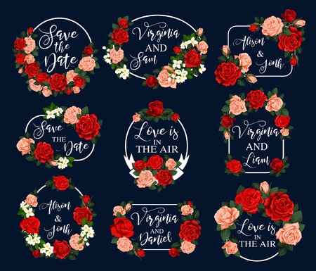 Flower frame for wedding greeting card designのイラスト素材