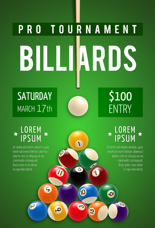 Billiard poster for snooker and pool sport gameのイラスト素材