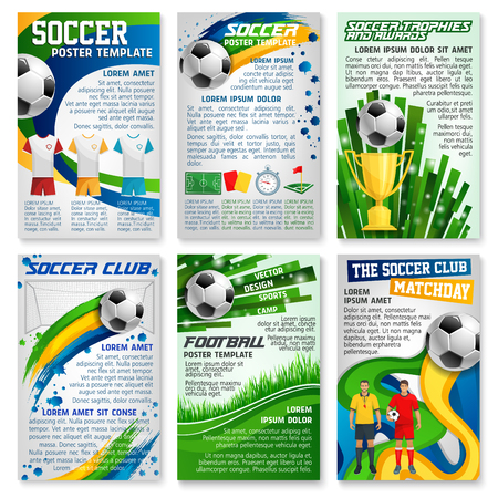 Football or soccer game banner, sport club design Vector illustration.のイラスト素材