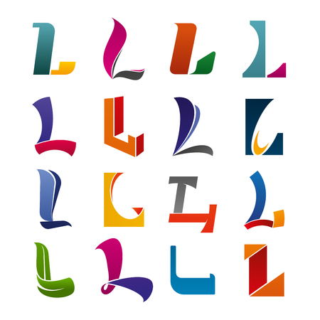 Alphabet letter L icon for modern business cardのイラスト素材