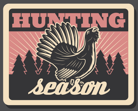 Vector blackcock retro poster for hunting seasonのイラスト素材