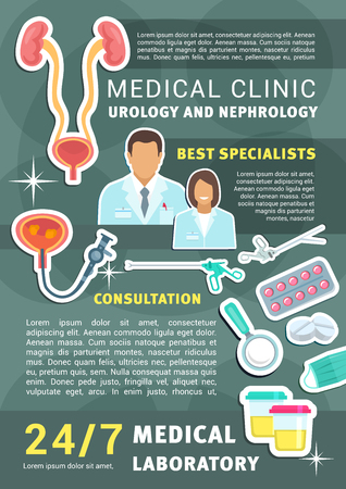 Urology And Nephrology Medical Clinic Promo Poster With Doctor