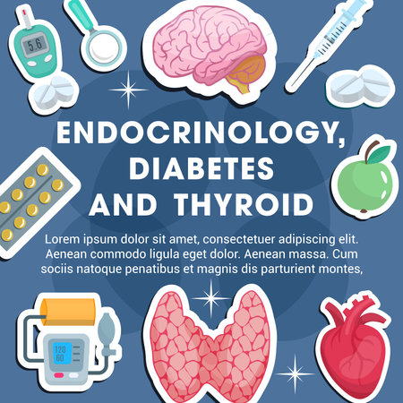 Endocrinology Medicine Poster With Frame Of Medical Icon Thyroid