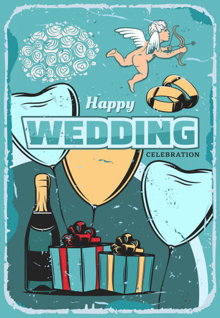 Wedding Celebration Vintage Banner For Invitation And Greeting