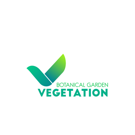 Vector design for botanical garden company Vegetation. Eco sign for branding of any nature care company or business. Organic life end environment care concept. Badge symbol of green and plantsのイラスト素材
