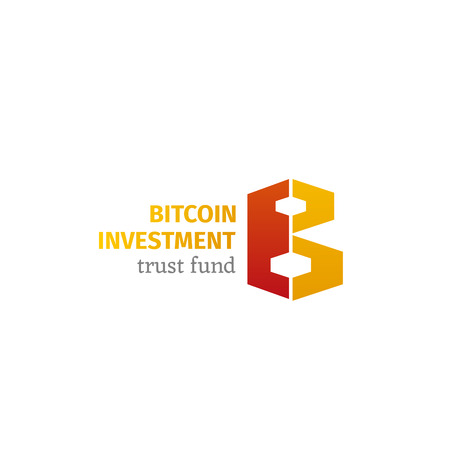 Bitcoin investment trust fund vector sign isolated on a white background. Concept of making investments for bitcoin and blockchain. Concept of cryptocurrency and digital money, finance symbolのイラスト素材