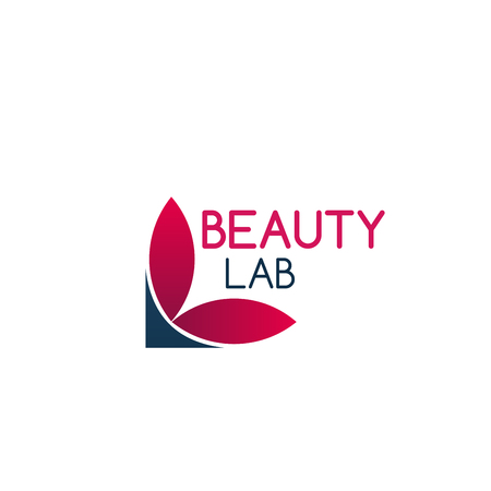 Beauty lab vector design, concept of fashion and skin care. Vector sign for beauty medicine clinic or cosmetology clinic. Creative badge for beauty salon, isolated on white backgroundのイラスト素材