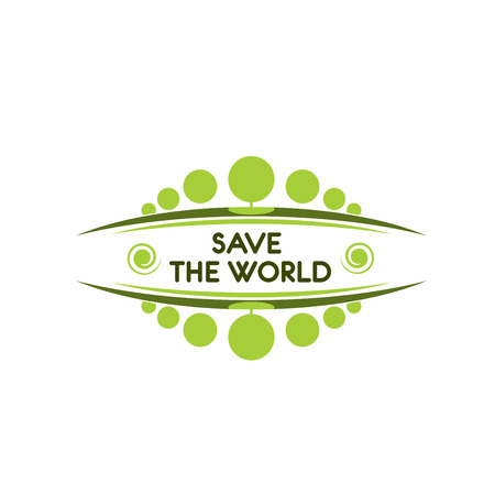 Save the world icon of green dots for Earth Day design. Vector symbol of green nature conservation for environment pollution and earth ecology protection 22 April global eventのイラスト素材