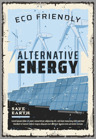 Alternative energy sources and natural power generation.のイラスト素材