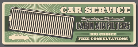 Car service and vehicles repair station retro poster.のイラスト素材