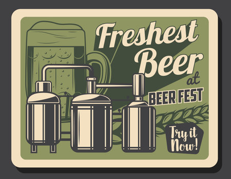 Vector of Craft beer brewery retro - ID:1-128162098 - Royalty Free ...