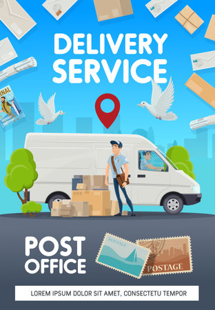Vector of Mail delivery, post office - ID:1-137930693 - Royalty Free ...