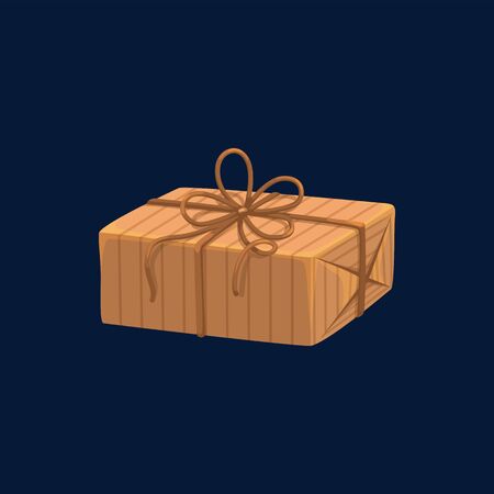 Gift box isolated packed delivery present. Vector holiday package, New Year, christmas or Birthday surpriseのイラスト素材
