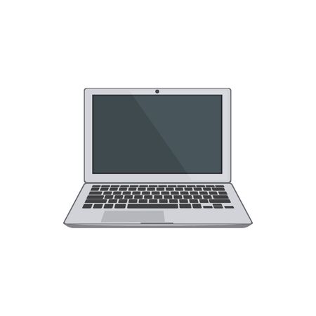 Laptop computer isolated notebook and keyboard. Vector electronic equipment, portable modern padのイラスト素材