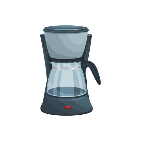 Electric coffee maker isolated kitchen pot. Vector espresso or tea boiler, coffe machineのイラスト素材