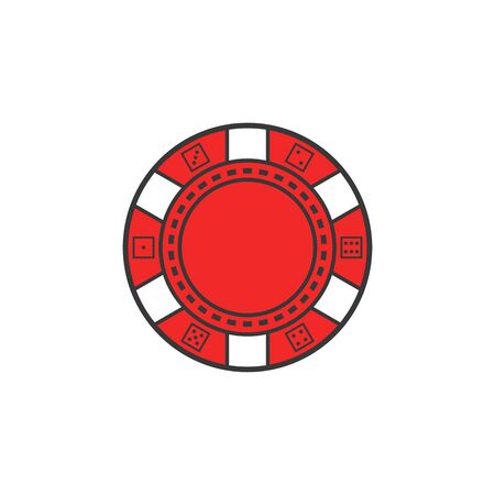 Red casino pokerchip isolated poker paying chip. Vector gambling games betting tokenのイラスト素材