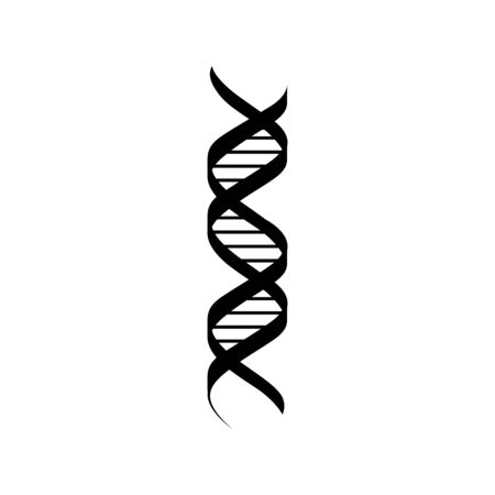 Genetic code, twisted DNA molecule isolated icon. Vector human genes, spiral or helical structureのイラスト素材