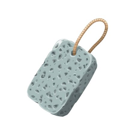 Foot pumice sponge isolated stone file with attached string. Vector chiropody toolのイラスト素材