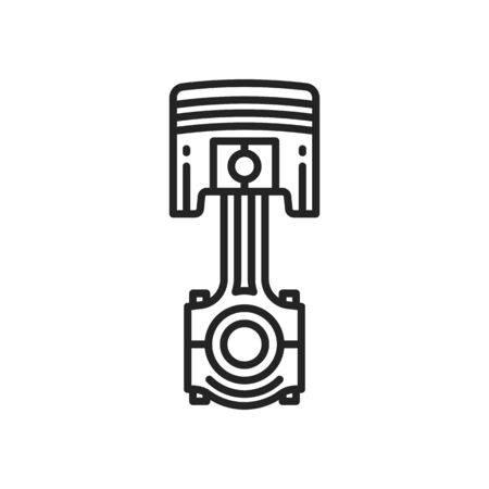 Engine piston vector line icon. Car engine automotive piston part symbolのイラスト素材