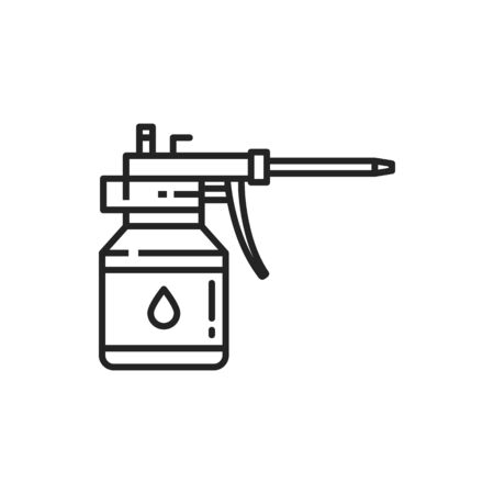 Car oil can vector line icon. Automotive motor liquids, oiler canのイラスト素材