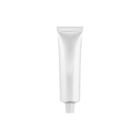 Medical ointment or cream isolated tube mockup. Vector unlabeled packaging of cream or toothpasteのイラスト素材