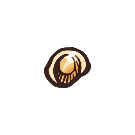 Point punctuation mark of bones isolated sketch icon. Vector Halloween font elementのイラスト素材