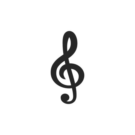 Treble clef icon isolated musical note template. Vector G-clef thin line signのイラスト素材