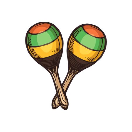 Rumba shaker isolated maracas musical instrument.のイラスト素材
