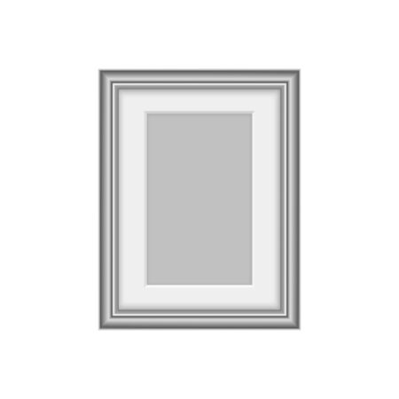 Rectangle grey frame isolated picture photo border.のイラスト素材