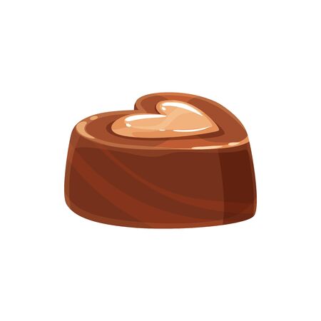 Heart shape candy of dark and milk chocolate isolated sweets.のイラスト素材