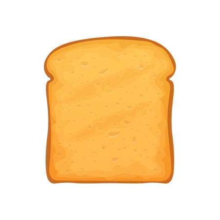 Loaf of roasted crouton isolated slice of white bread. Toasted piece of bakery food, french sandwichのイラスト素材