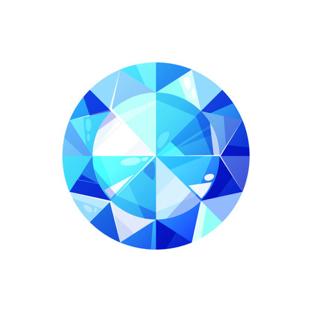 Swiss topaz, sapphire cut crystal isolated. Vector blue diamond, luxury brilliant, turquoise...