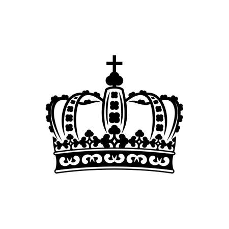 Royal crown isolated king or queen symbol. Vector monarch or emperor headwear, royalty signのイラスト素材